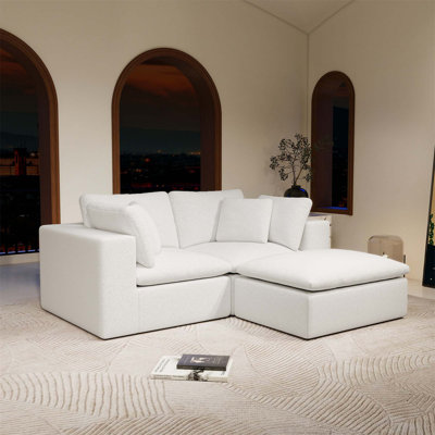 Boneless Modular Sectional Sofa With Plush Corduroy Upholstery, No Assembly Needed, 3-Piece Freely Configurable Seating For Living Room Or Bedroom.