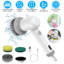 Brosse de nettoyage électrique sans fil avec 2 vitesses de rotation et 3 brosses de nettoyage pour brosse de douche rechargeable pour plat de cuisine Bathtu