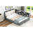 Gray Full Size Wood Bed Frame With Storage Headboard, 2 Drawers And Efficient Assembly Simple Steps-1311685829