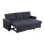 Canapé-lit modulaire réversible en tissu tissé gris foncé l 84,5 po Jardin II-508910890