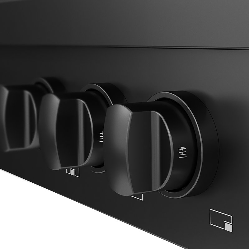 Plaque de cuisson à gaz 6 po avec 6 brûleurs en acier inoxydable noir ZLINE, Acier inoxydable noir