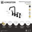 Kingston Brass Manhattan Two-Handle 4-Hole Deck Mount Bridge Kitchen Faucet With Brass Sprayer-103181161