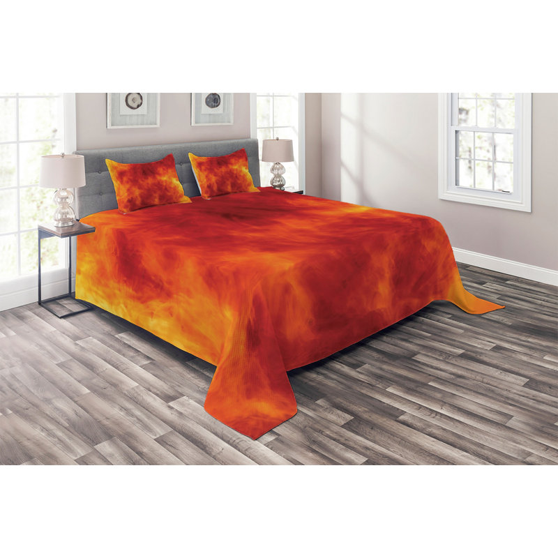 Vibrant Modern & Contemporary Polyester Coverlet, Queen Bedspread + 2 Shams