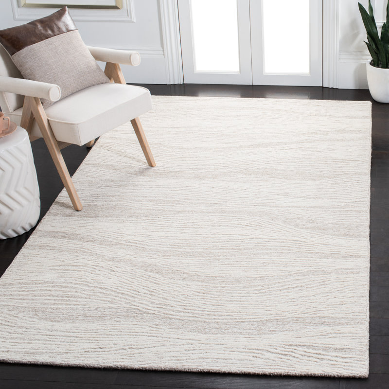 Aldwell Hand Tufted Indian Wool And Cotton With Latex Abstract Rug, Rectangle 4' x 6'