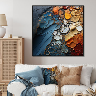 «Blue and Orange Fluid mouvements», reproduction sur toile