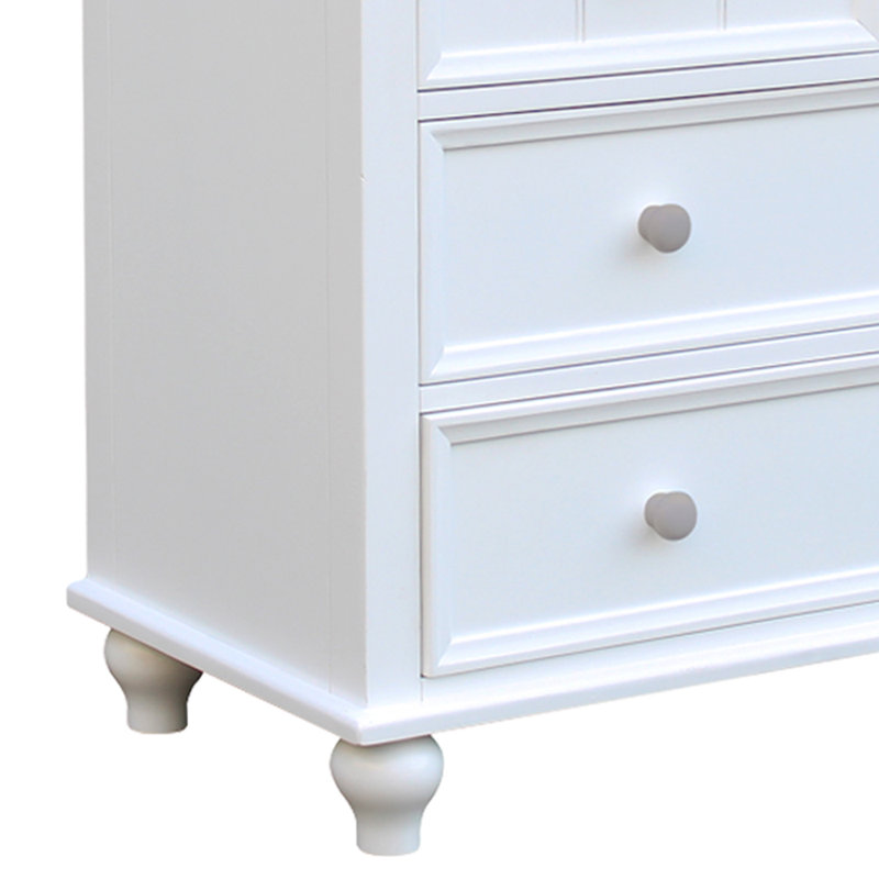 Remer Split 4 Drawer Standard Dresser, White/Gray