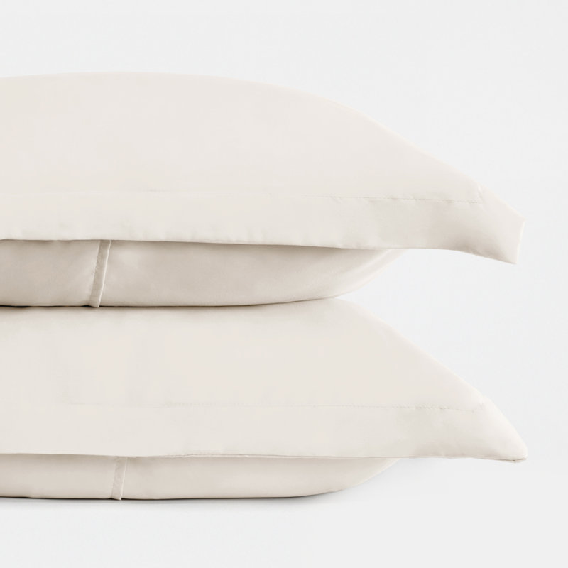 Pillow Shams 2-Pack Microfiber Ultra Soft Bedding, Ivory, Standard