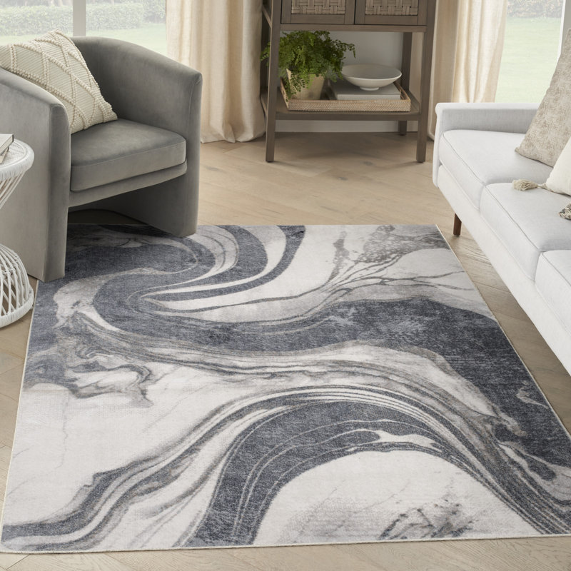 Tapis d'intérieur moderne ivoire Nourison Astra, Rectangle 4 pi x 6 pi
