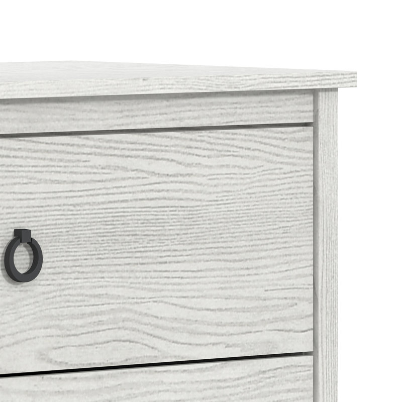 Mucci Transitional 31.3" W 5 Drawer Chest, Antique White Oak