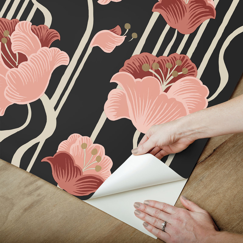 Papier peint adhésif Shirley Coral Deco, Rose