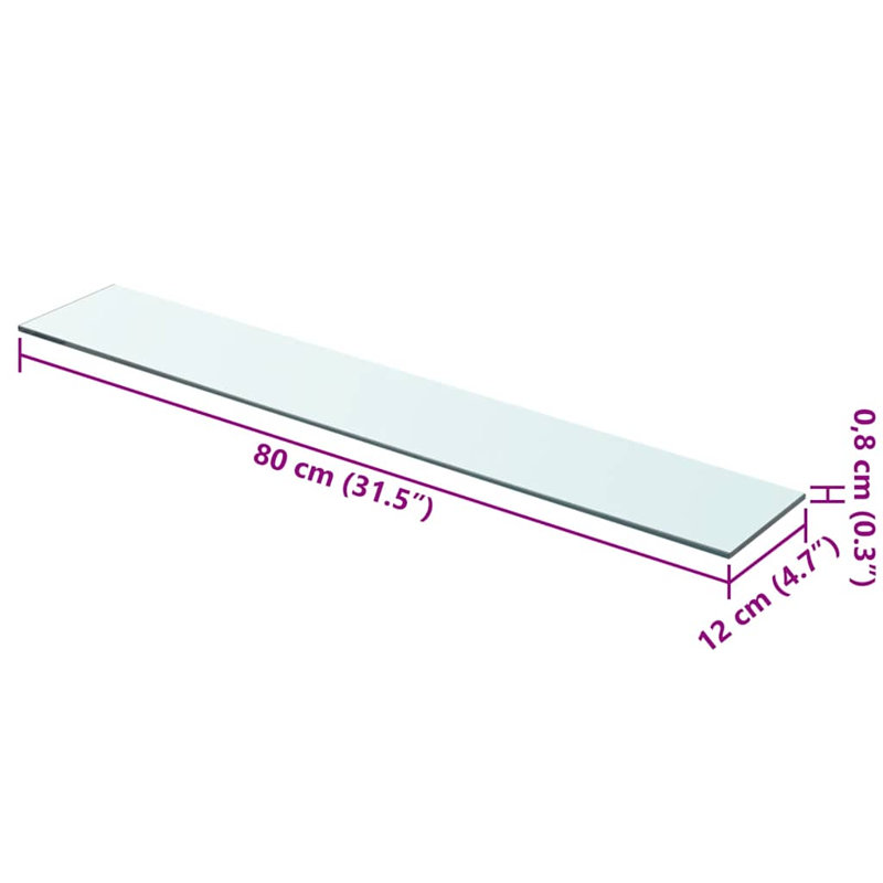 Dorles Glass Shelf Panel, 0.31" H x 31.5" W x 4.7" D