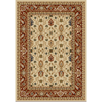 Tapis tissé à la machine en polypropylène crème / rouge Lauren Ralph Lauren Whickham