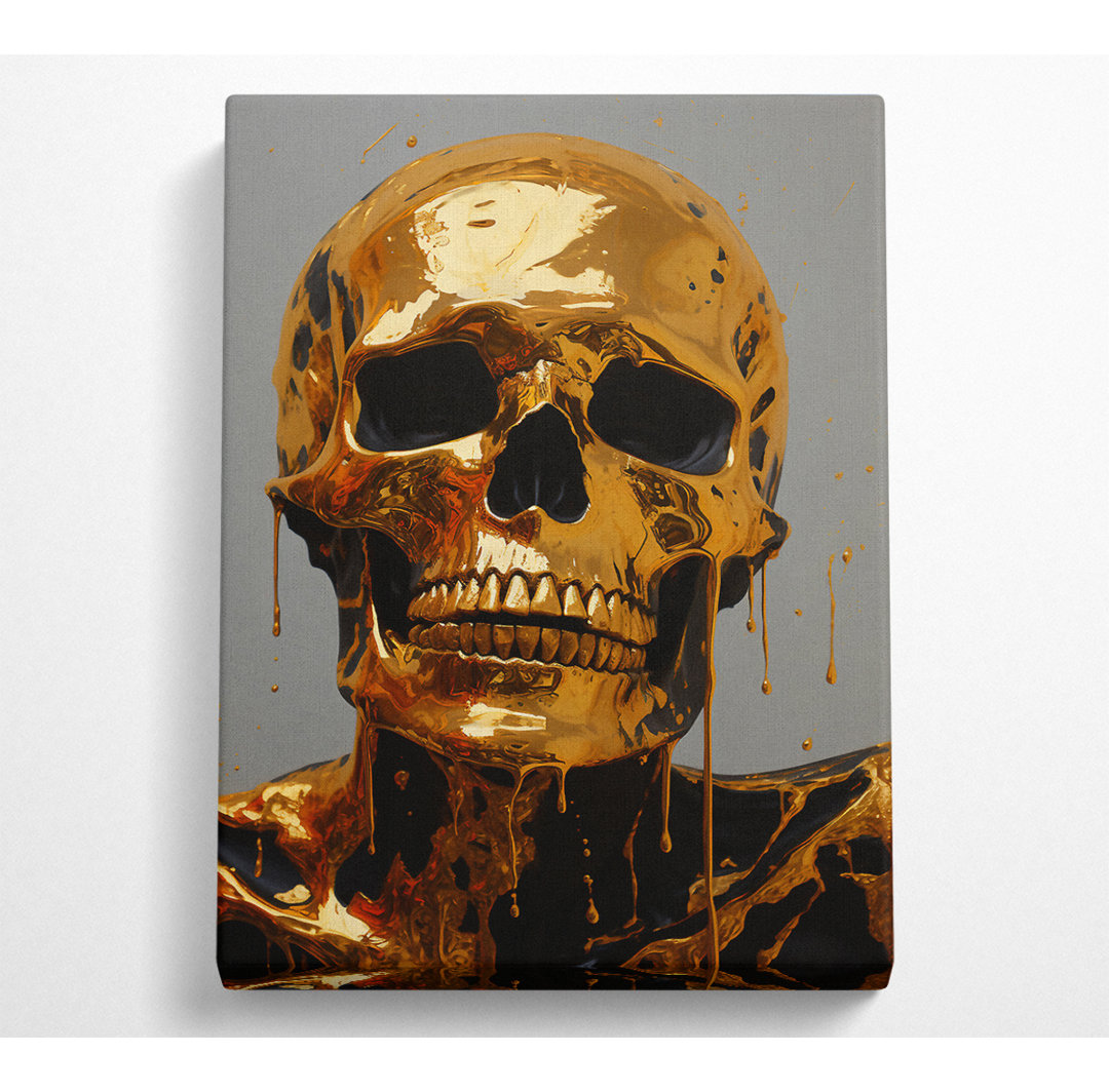 Skull Liquid Gold - Kunstdrucke auf Leinwand - Wrapped Canvas