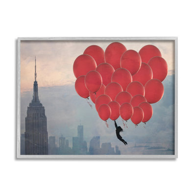 " Cityscape Girl Balloons Abstract Modern Collage Design " by Ashley Davis
