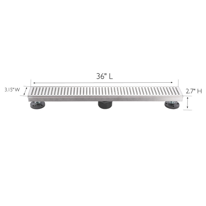 Drain de douche à grille / carrelage, Acier inoxydable