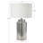 Glam Stoneware Lamp with Linen Shade-1858570405