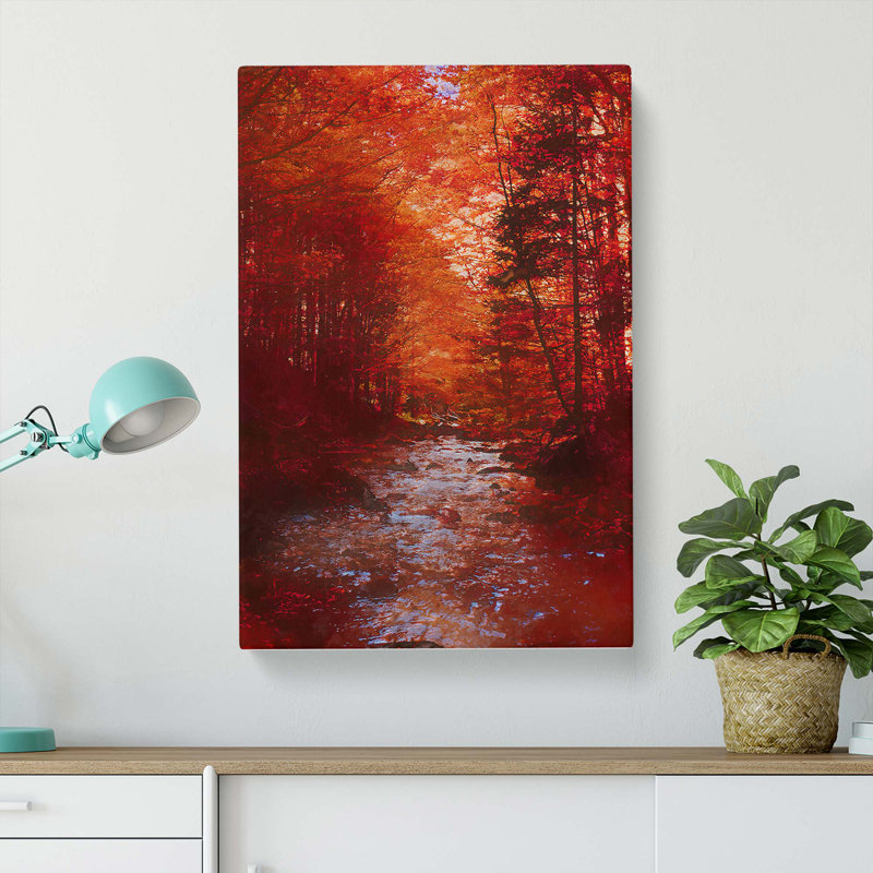 The Woodland Stream in Abstract - Wrapped Canvas, 76cm H x 50cm W x 3cm D