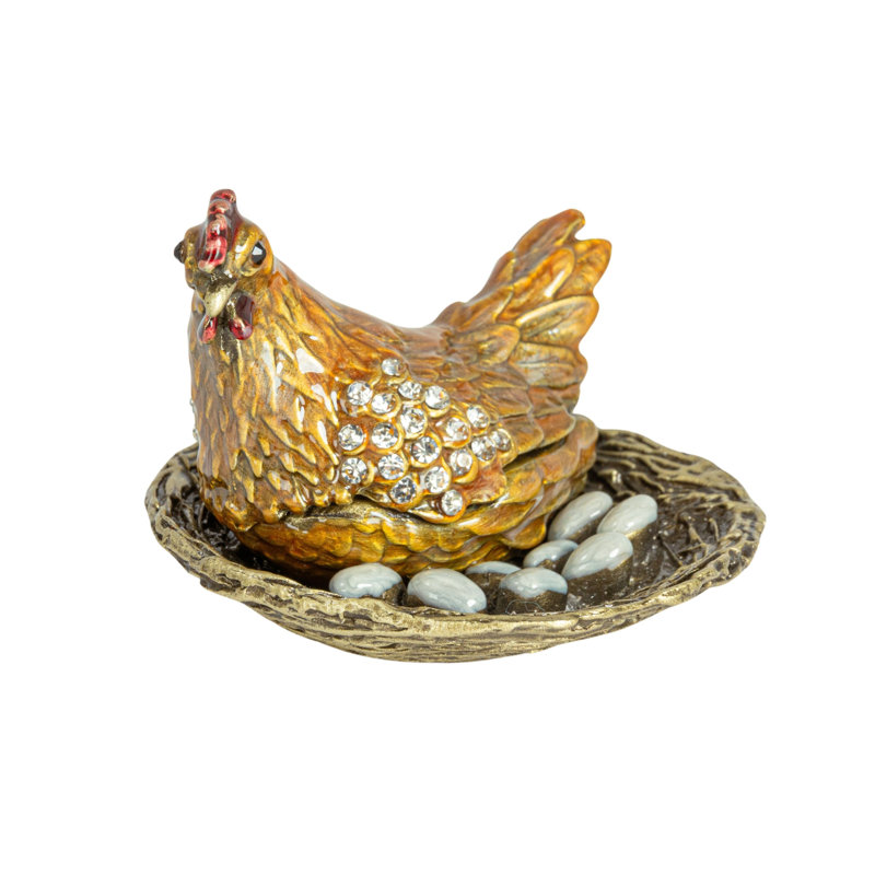 Jeweled Hen Trinket Box