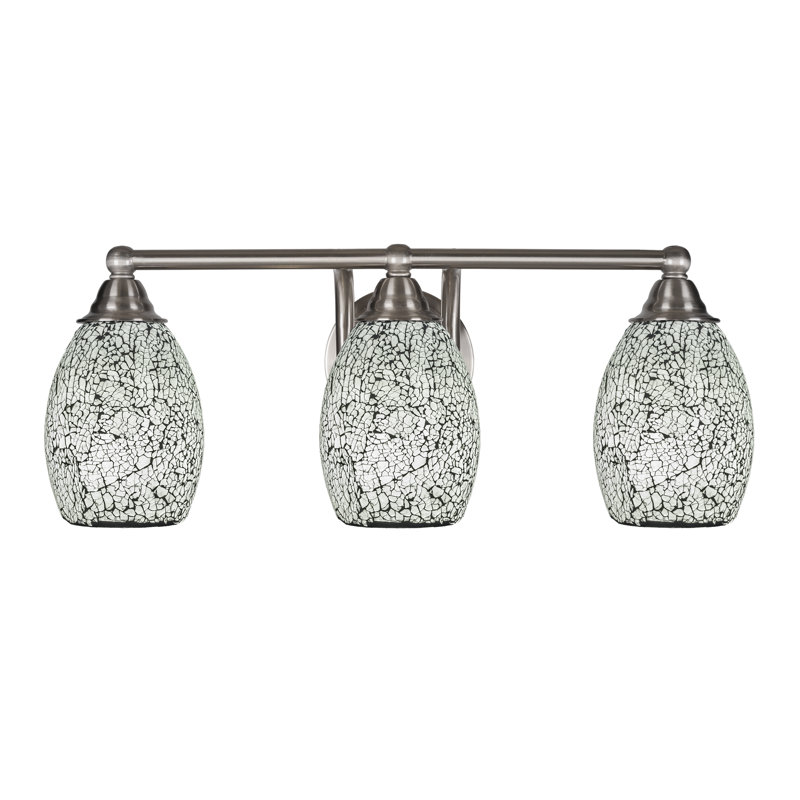 Michell 3-Light Bath Bar, Black, Brushed Nickel