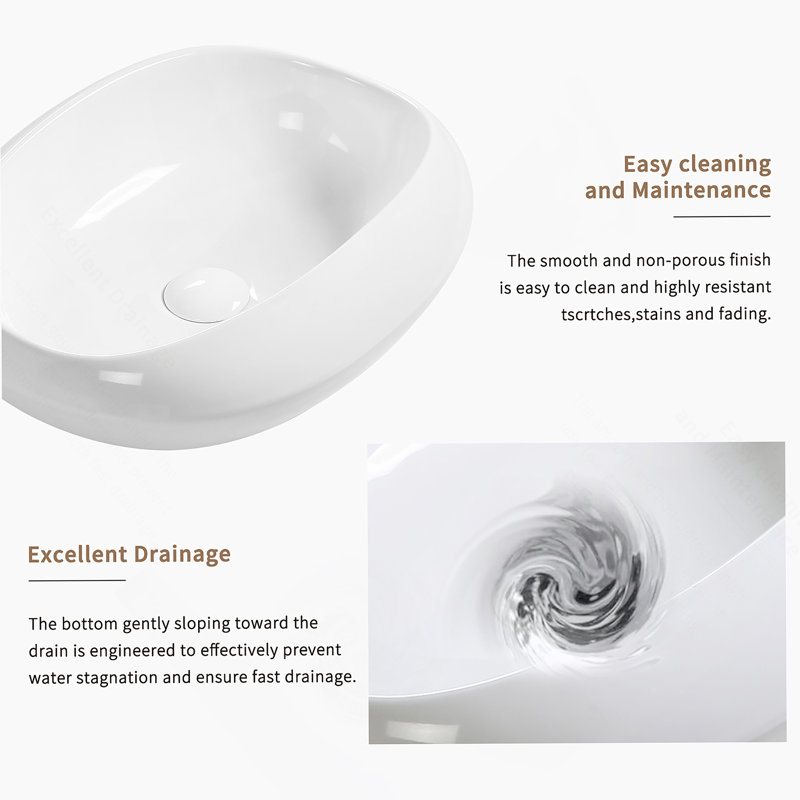 Lavabo ovale en cÃ©ramique pour petits comptoirs
