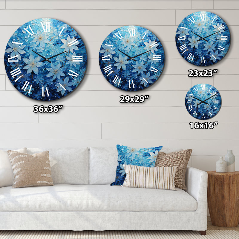 Chaynee - Horloge murale florale, Moyenne
