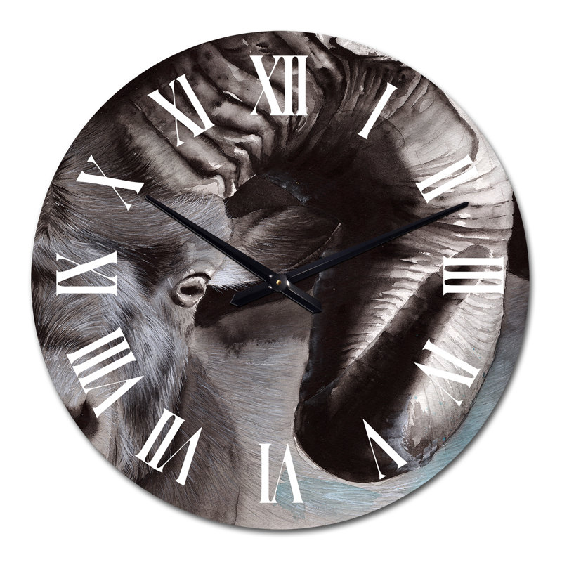 Portrait d'un bélier avec corne enroulée - Horloge murale nautique et côtière, Médium