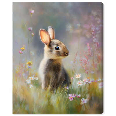 «Meadow Bunny I», impression sur toile de Pâques par Art Remedy, tendue avec châssis, 16 x 20