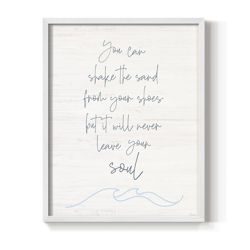 Shake the Sand, reproduction encadrée - bois massif, Blanc, H 10 po x l 8 po