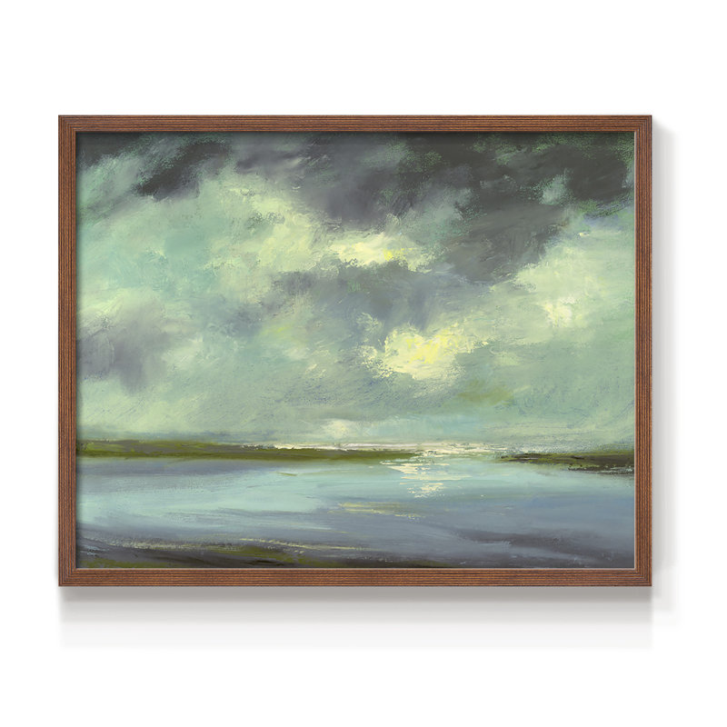 Lagune - reproduction encadrée - réarmable, H 16 po x l 20 po, Noyer