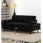 Canapé noir en polaire grainée et acier au carbone, style Mid-Century, pour chambre et salon-192214444