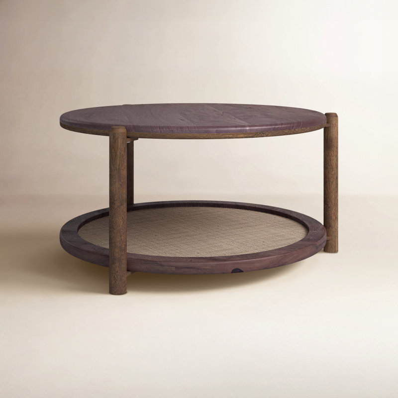 Avalon Walnut And Cane Side Table