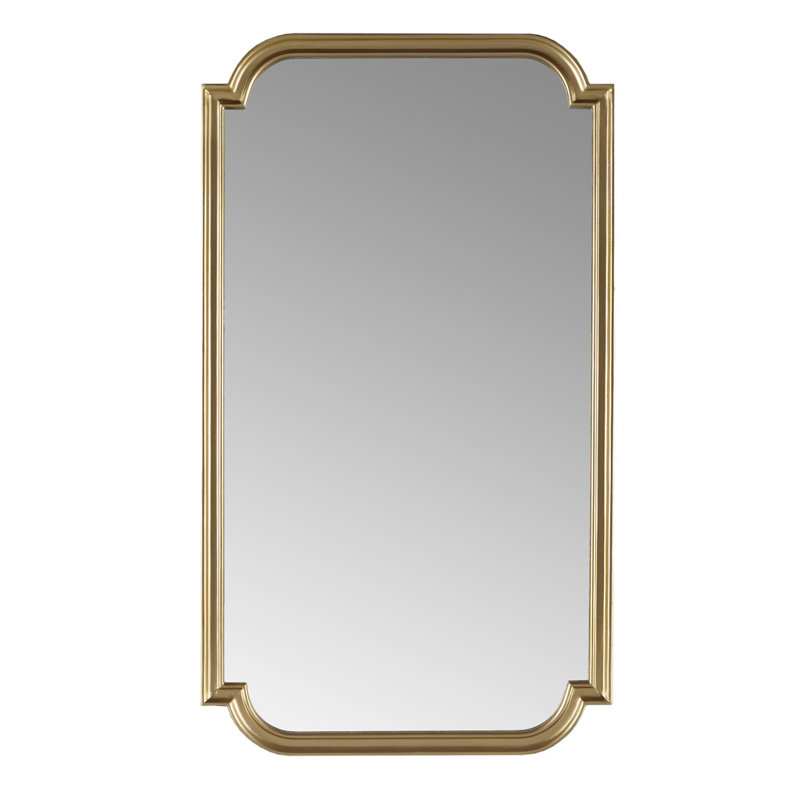Miroir mural festonné en bois avec finition dorée | Idée de cadeau
