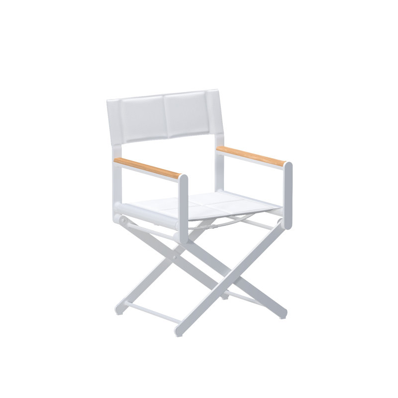 OSKAR - Folding Director's Chair - Mat Blanc Frame - Blanc Seat, Mat Blanc