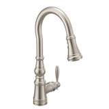 Moen Weymouth One-Handle Pull Down Single Handle Kitchen Faucet with Power Boost