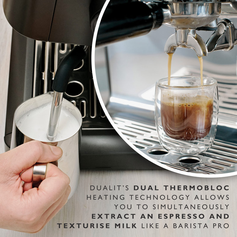 Dualit Espressivo Pro Coffee Machine, Espresso Maker, 2.8L Tank, Integrated Hopper & Grinder