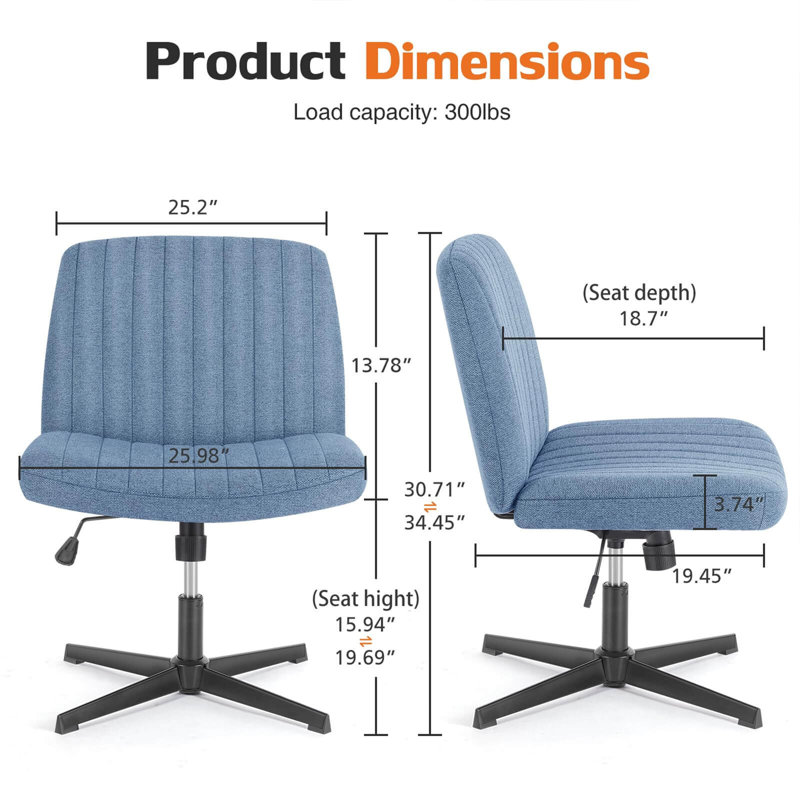 Chaise de bureau pivotante pour la maison, Blue