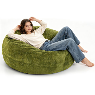 Fauteuil à billes Starry Sky, tissu moelleux avec lurex, peluche en fausse fourrure à fil d'argent brillant, rembourrage en mousse à mémoire de forme, canapé rond pour le salon, la chambre à coucher