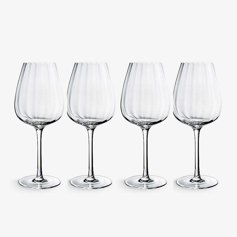 Villeroy & Boch Rose Garden Set Of 4 Red Wine Goblet Glasses, 590 oz.