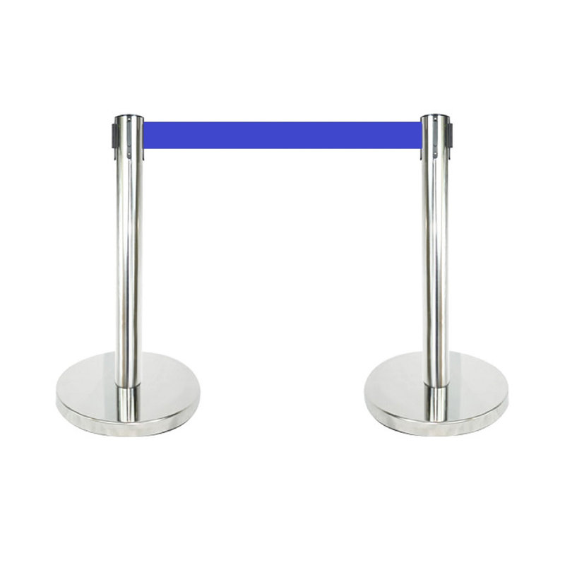 Barrière de sécurité 24 po pour courroie rétractable 24 po (poteau miroir / ceinture bleue 120 po)