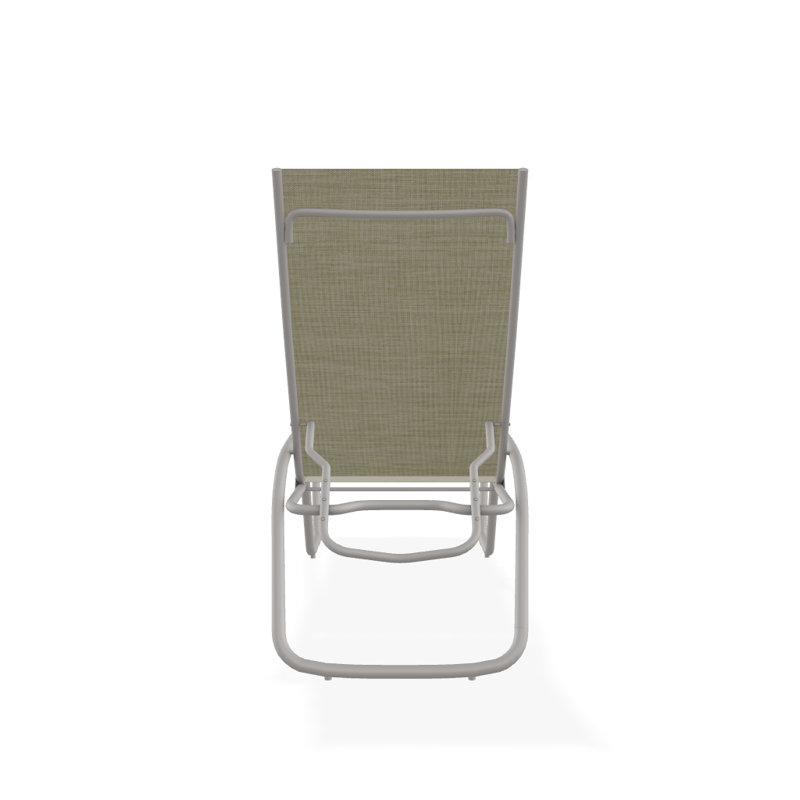 Outdoor Rust-Resistant Metal Chaise Lounge, Bristol Taupe Sunbrella®, Textured Warm Gray