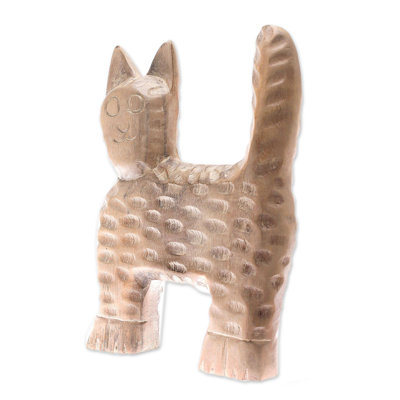 The Cat Wood Sculpture