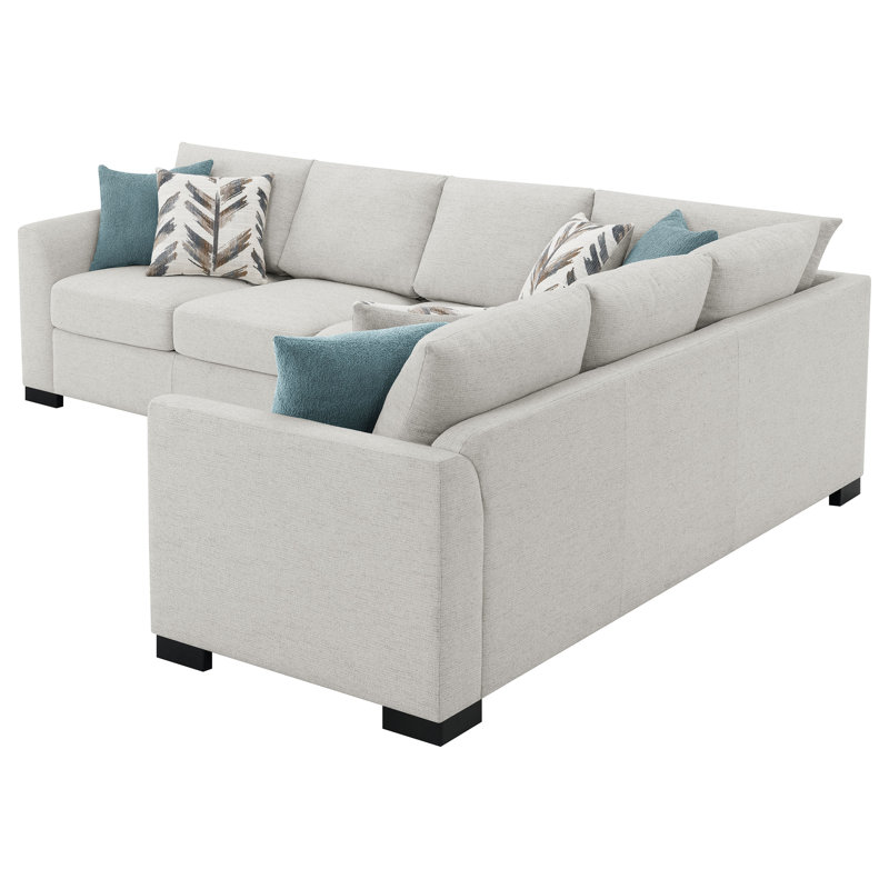 Beland Chenille Upholstered Sleeper Sectional Sofa Greige