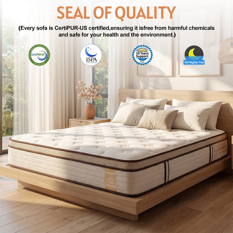 12'' Medium Luxury Hybrid Queen Mattress in a Box | Cooling Gel Memory Foam & Individual Pocket Springs | Motion Isolation & Deep Sleep Support