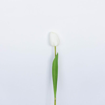 Single White Tulip Artificial Flower