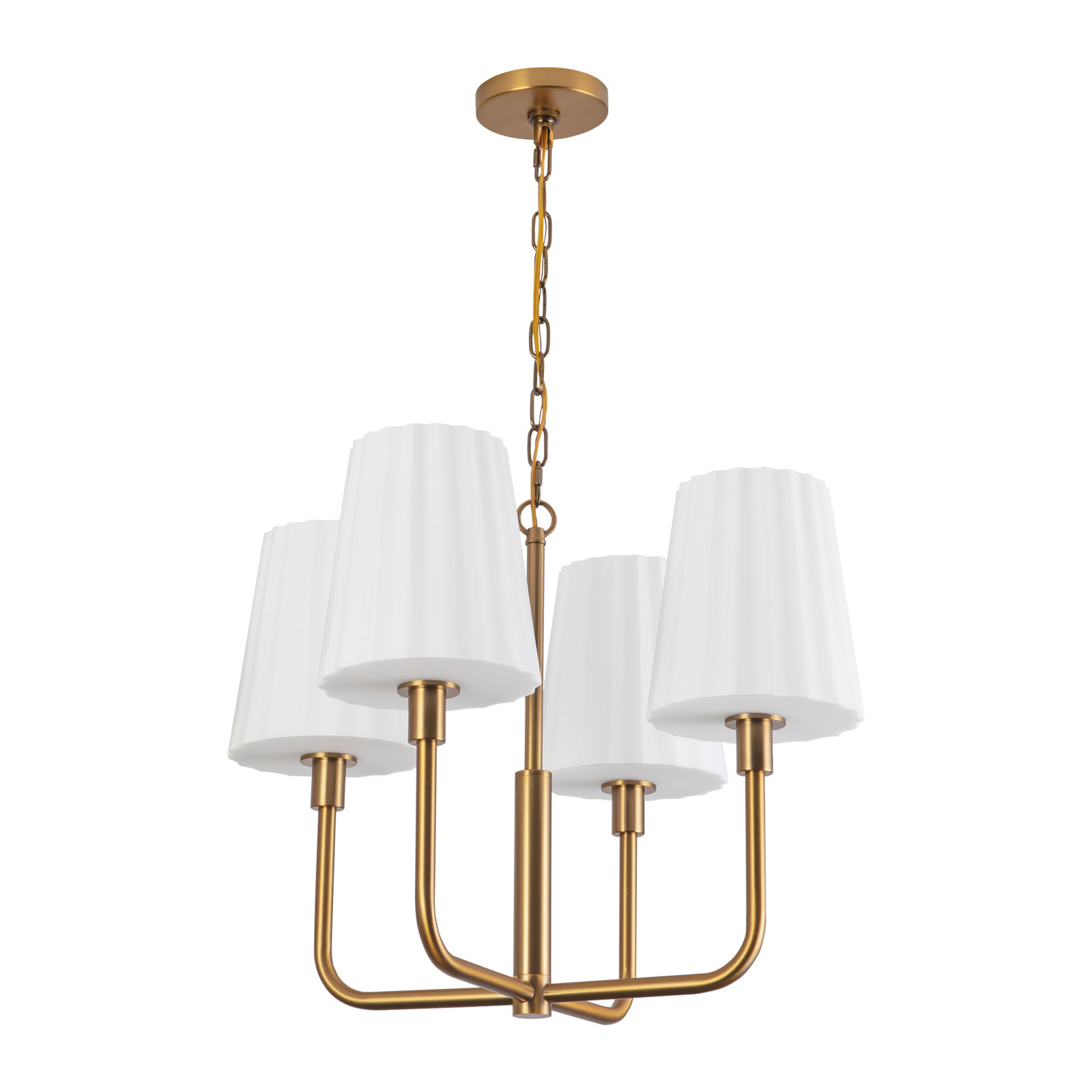 Tindra 4 - Light Metal Dimmable Chandelier, Aged Gold