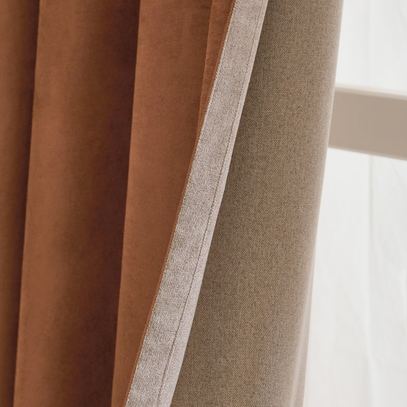 Verso Blackout Curtain Panel Pair, 183" W x 168" L, Orange