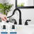 Chrome 8 inches 3 Holes 2-Handle Bathroom Sink Faucet with Pop-up Drain-102842045