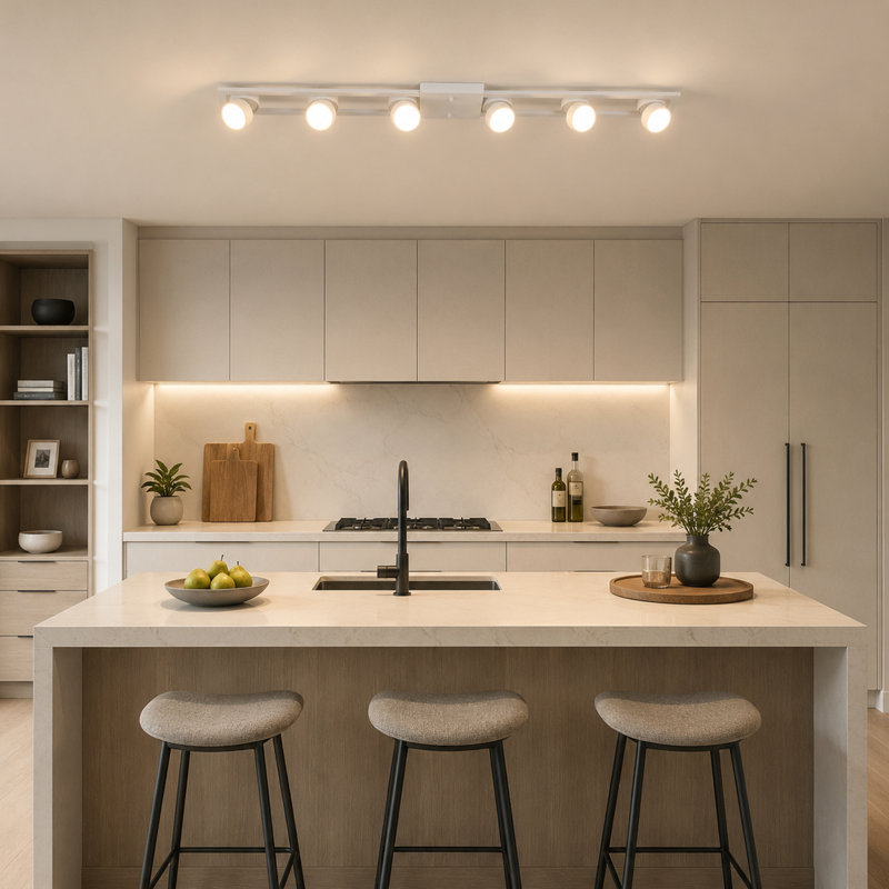 Teresc LED Integrated Flush Mount, White, 6 lights