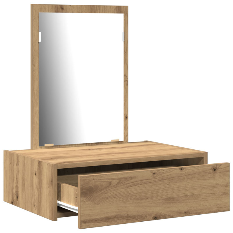 60 X 40 X 70 Cm Mirror Vanity Unit, Artisan Oak