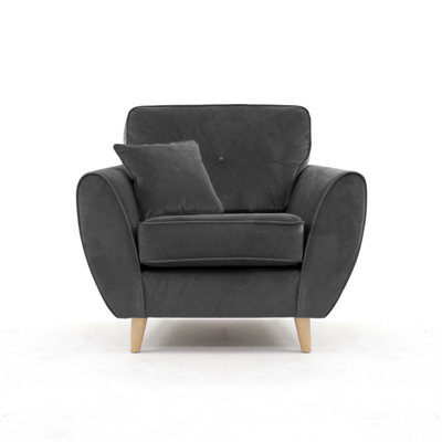 Rafe Scandi Style Velvet Armchair